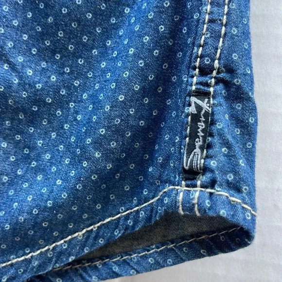 NWT SEVEN7 Button Down Dark Wash Blue Denim Jean Shirt - Picture 12 of 12